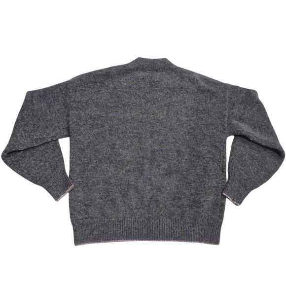 MARKS & SPENCER Super Star Sweater Size M Gray Metallic Silver Retro Top Simple - Picture 4 of 6